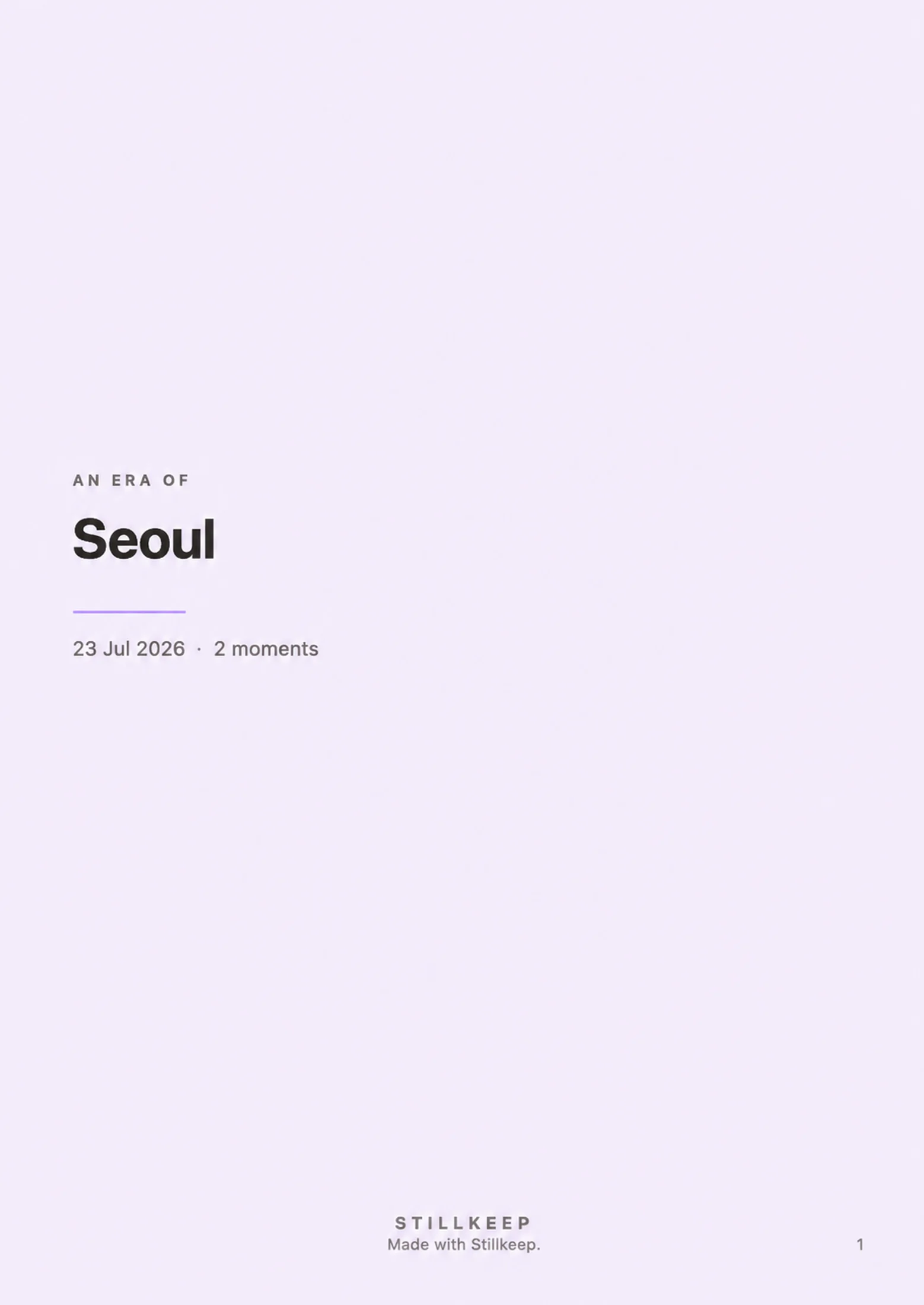 Stillkeep PDF photobook cover for an Era called Seoul